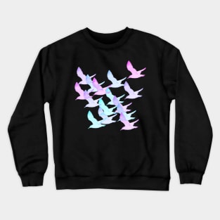 Seagulls (Translucent Gardient from Cyan to Magenta) Crewneck Sweatshirt